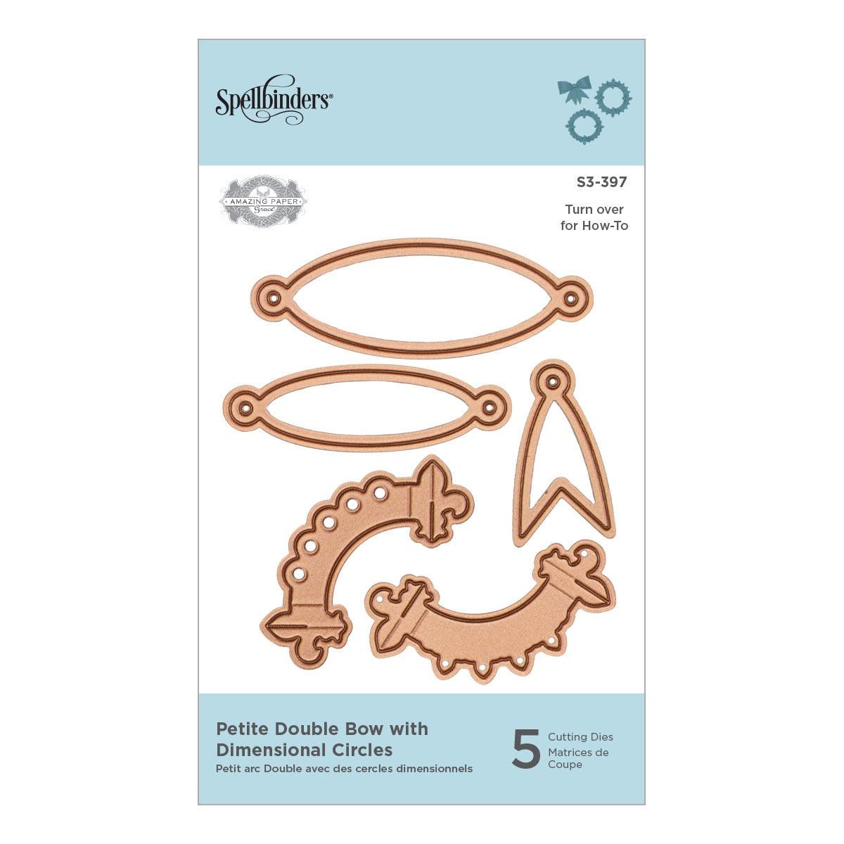 Spellbinders Dies - Petite Double Bow with Dimensional Circles