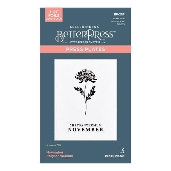 Spellbinders Press Plates - November Chrysanthemum