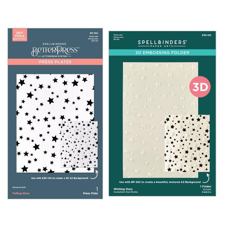 Spellbinders 3D Embossing Folder & Press Plates - Wishing and Falling Stars