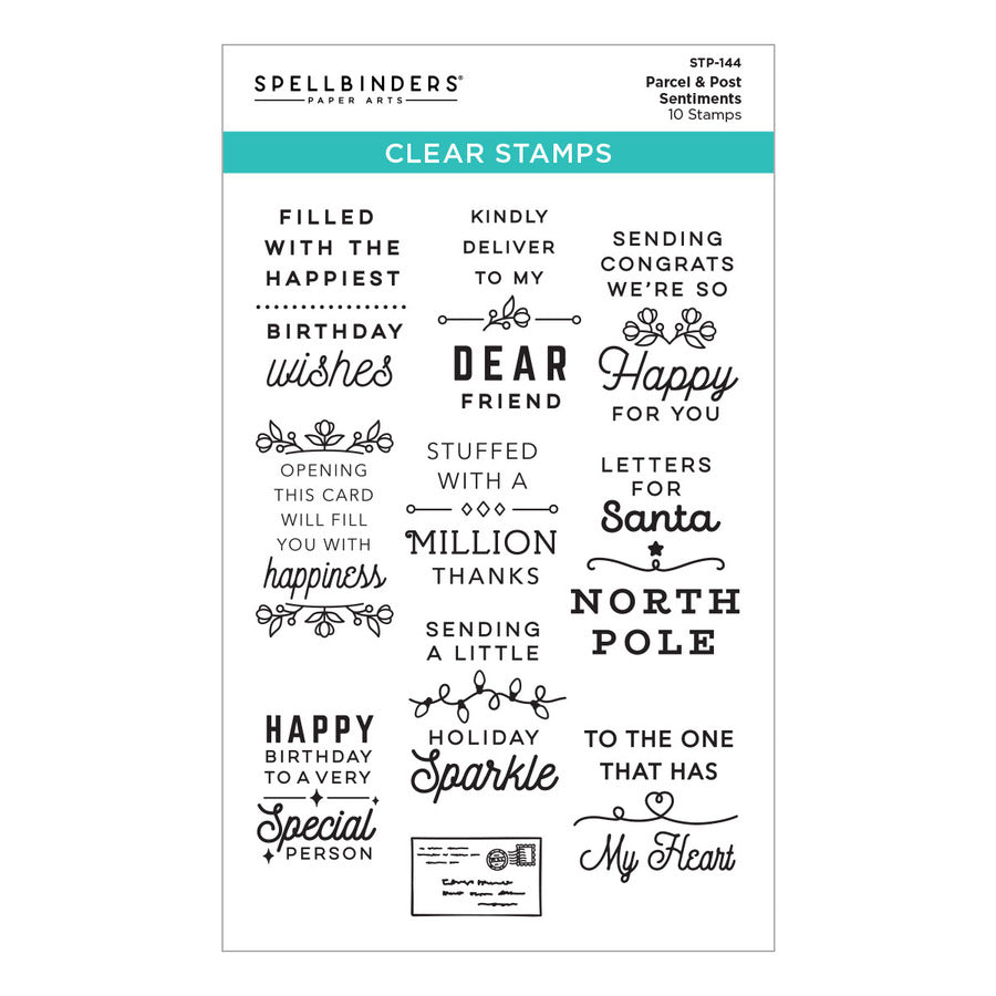 Spellbinders Clear Stamps - Parcel & Post Sentiments