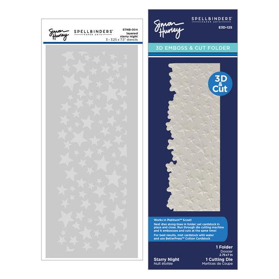 Spellbinders 3D Emboss & Cut Folder & Stencils - Starry Night