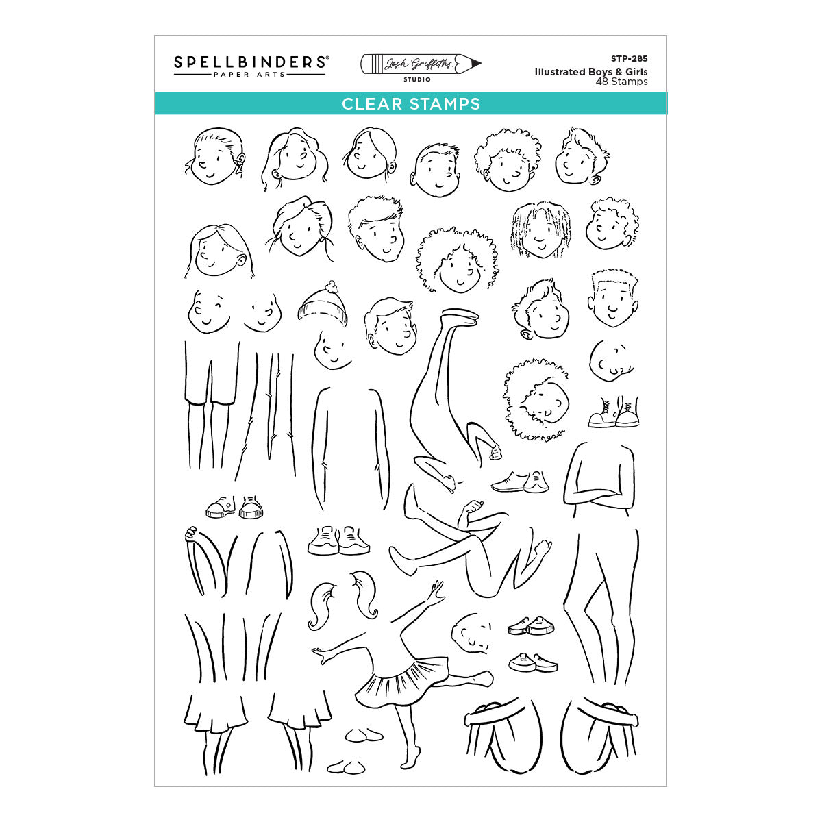 Spellbinders Clear Stamps - Illustrated Boys & Girls