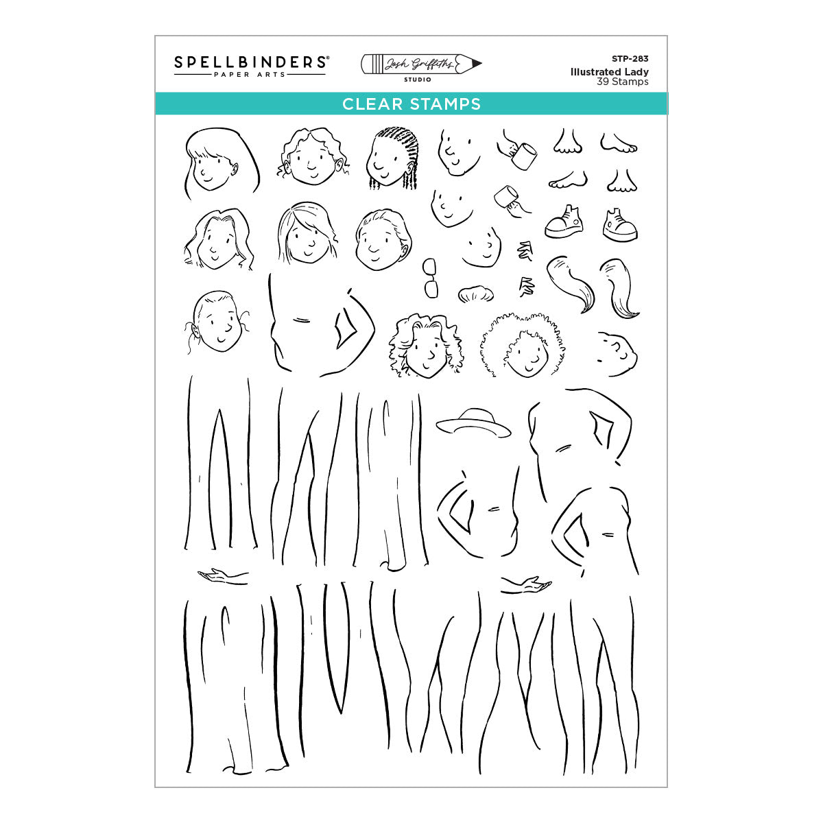 Spellbinders Clear Stamps - Illustrated Lady