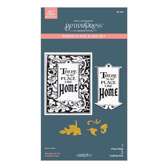 Spellbinders Press Plate & Dies - Wonder of Oz Frame & Tag