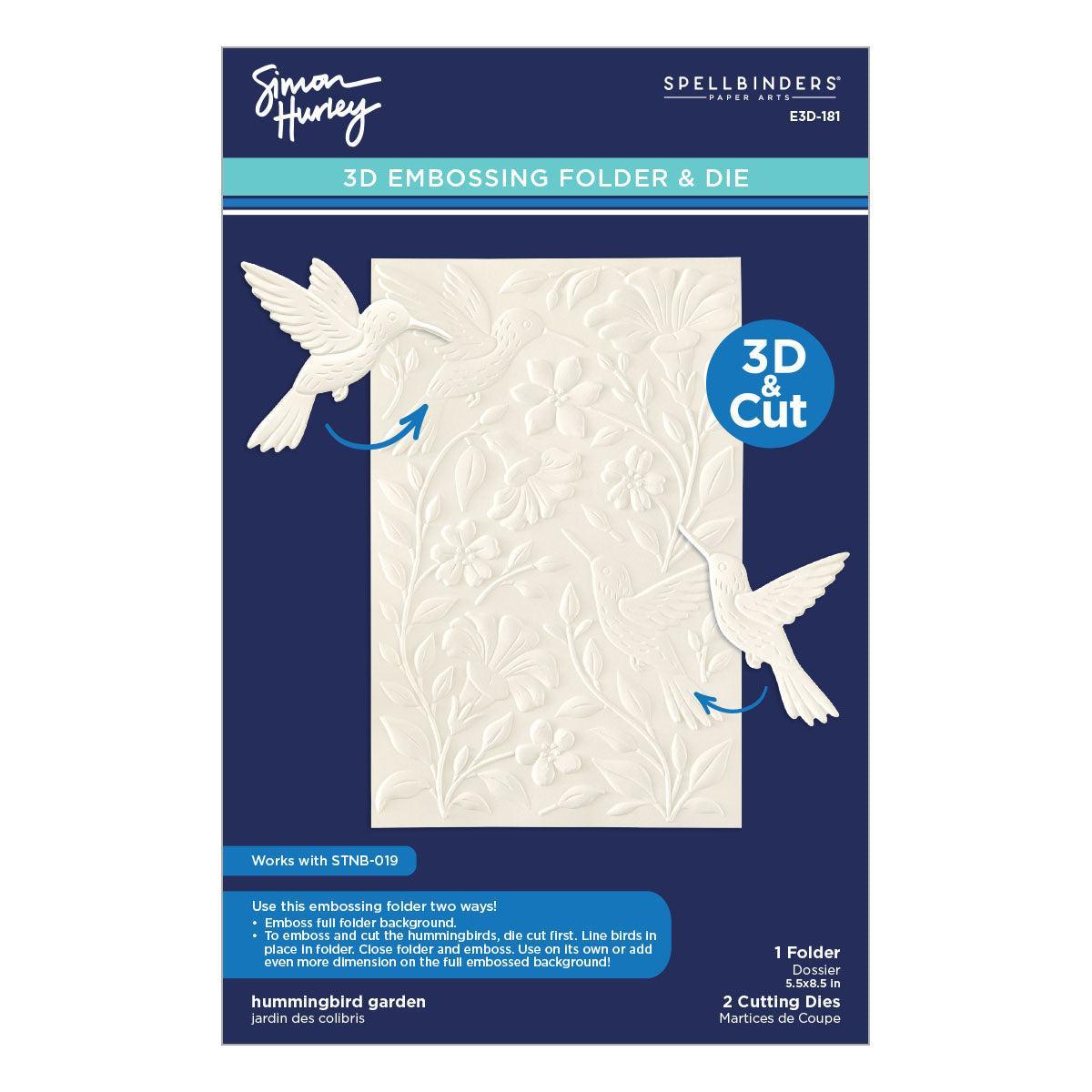 Spellbinders 3D Embossing Folder - Hummingbird Garden