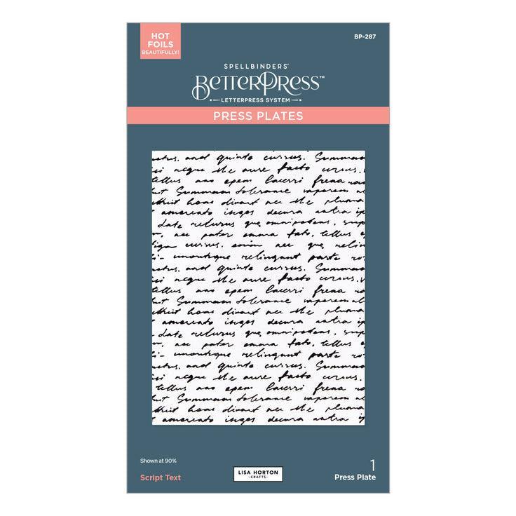 Spellbinders Press Plates - Script Text