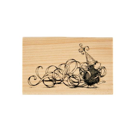 Spellbinders Wood Mount Stamps - House-Mouse Party Streamers