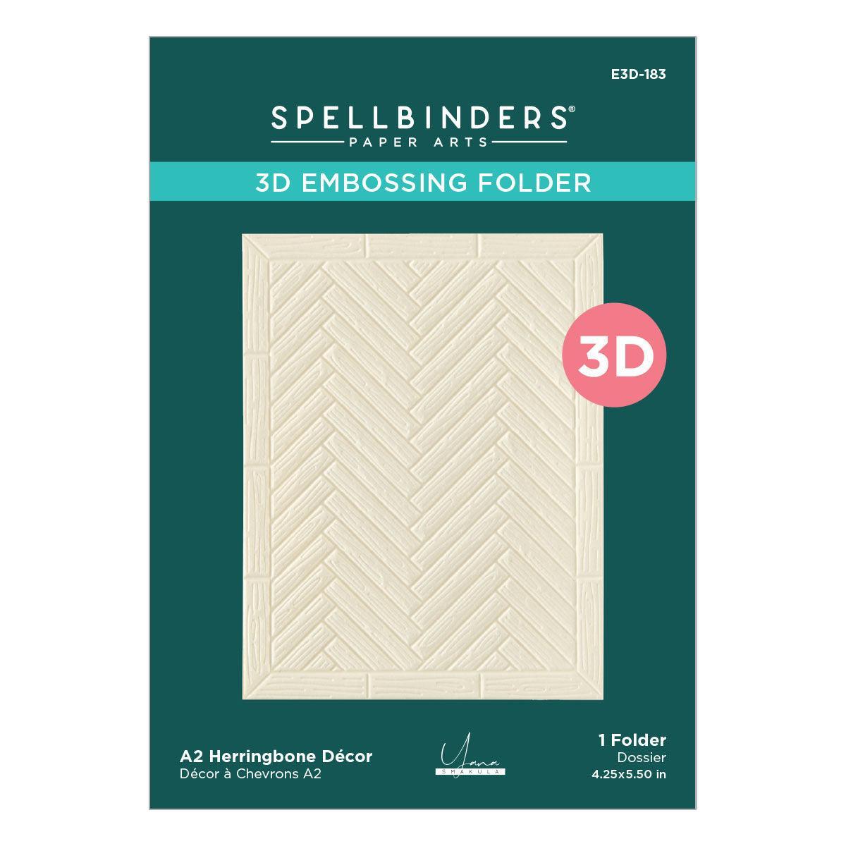 Spellbinders 3D Embossing Folder - A2 Herringbone Décor