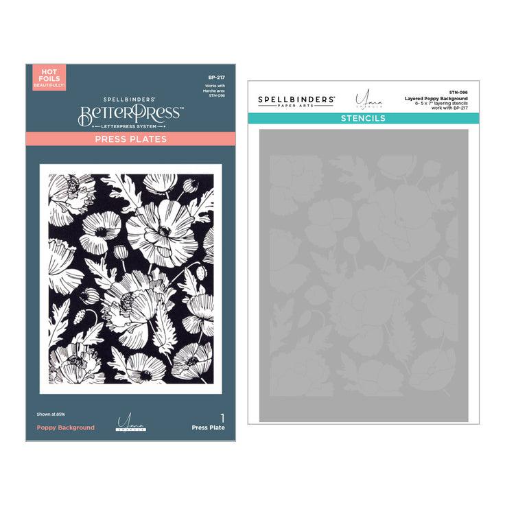 Spellbinders Press Plates & Stencils - Poppy Background