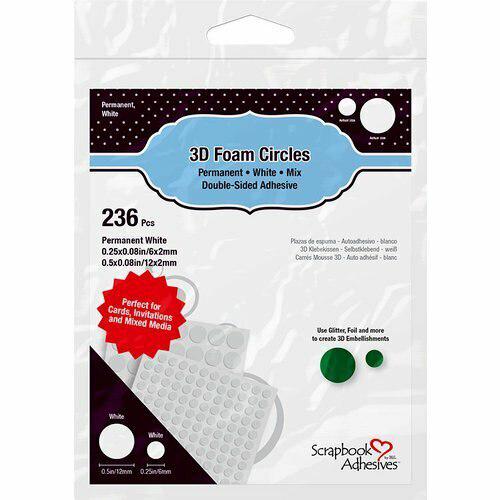 Scrapbook Adhesives 3D Foam Circles - White Mix