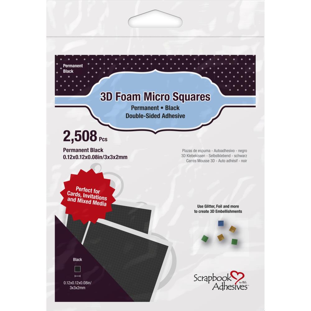 Scrapbook Adhesives 3D Permanent Foam Squares - Micro Black
