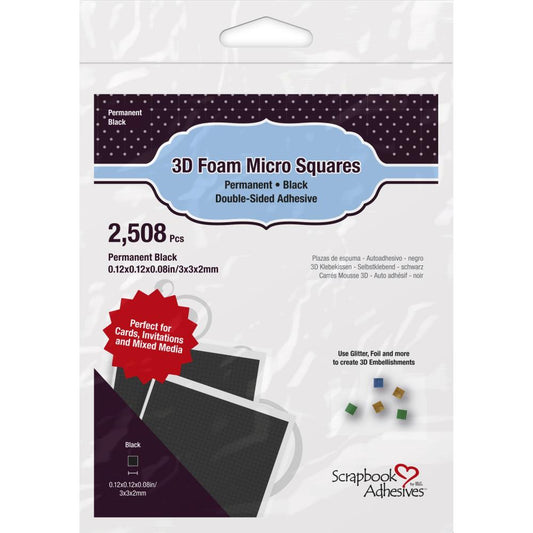 Scrapbook Adhesives 3D Permanent Foam Squares - Micro Black