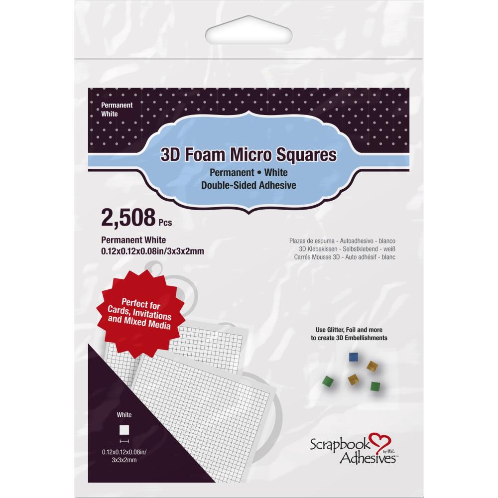 Scrapbook Adhesives 3D Permanent Foam Squares - Micro White