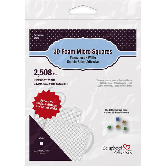 Scrapbook Adhesives 3D Permanent Foam Squares - Micro White