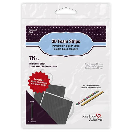 Scrapbook Adhesives 3D Foam Strips - Black - Small