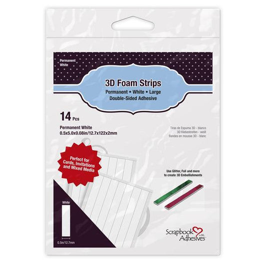 Scrapbook Adhesives 3D Foam Strips - White - Large