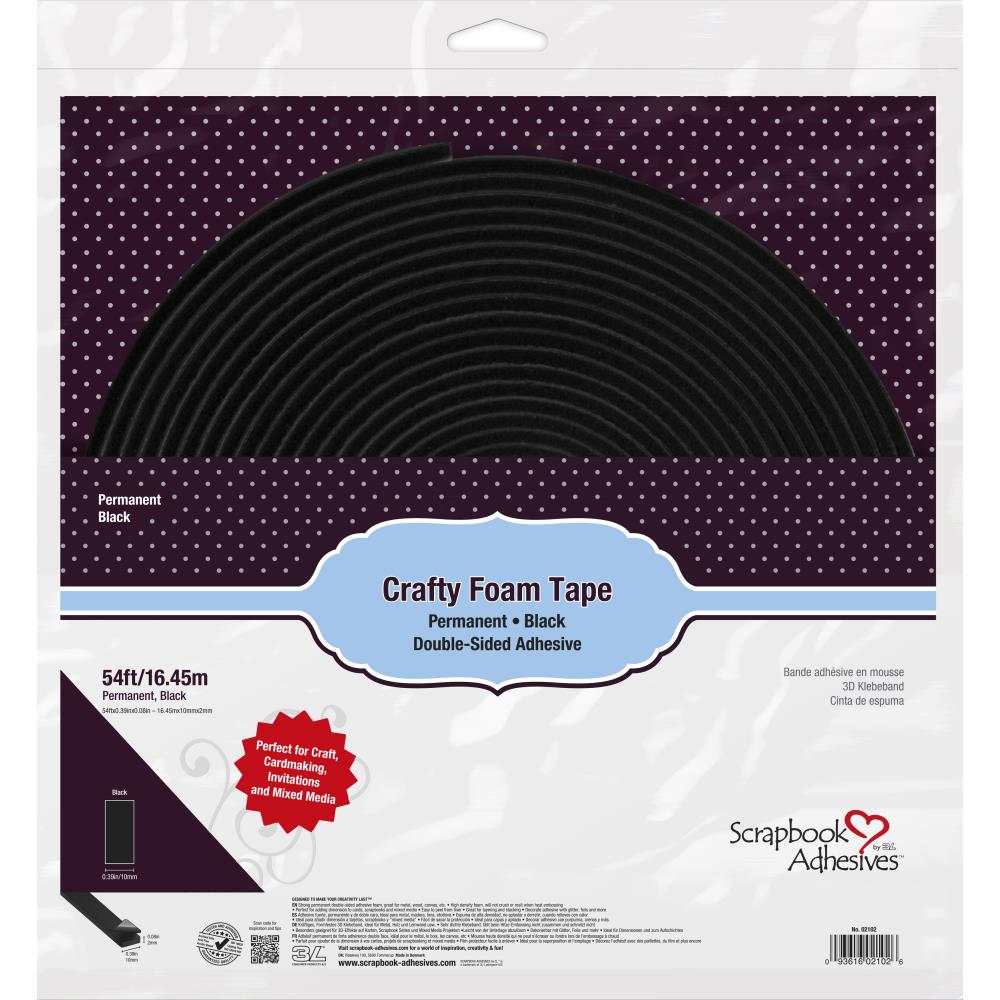 Scrapbook Adhesives Crafty Foam Tape - Black 54 ft