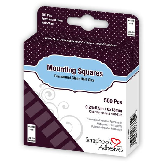 Scrapbook Adhesives Mounting Squares - Clear Half-Size, 500 pk