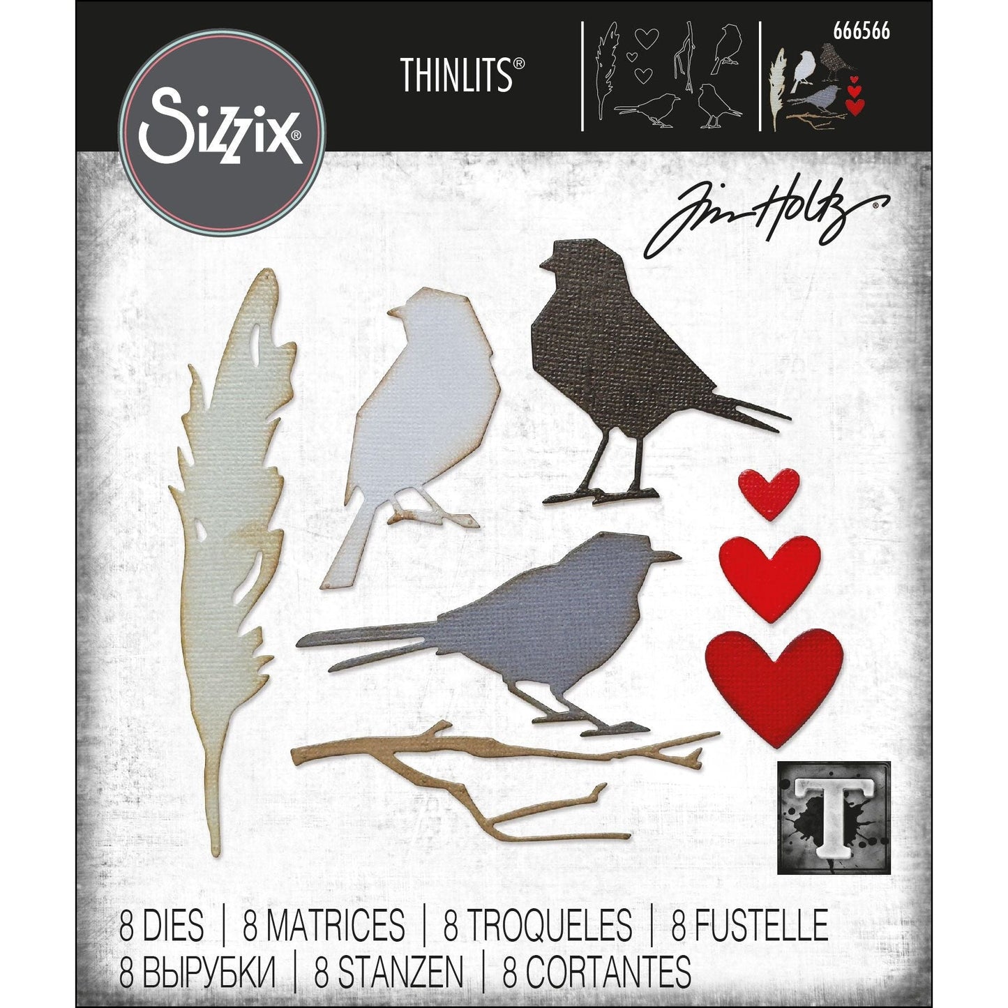 Sizzix Tim Holtz - Thinlits Dies - Vault Lovebirds