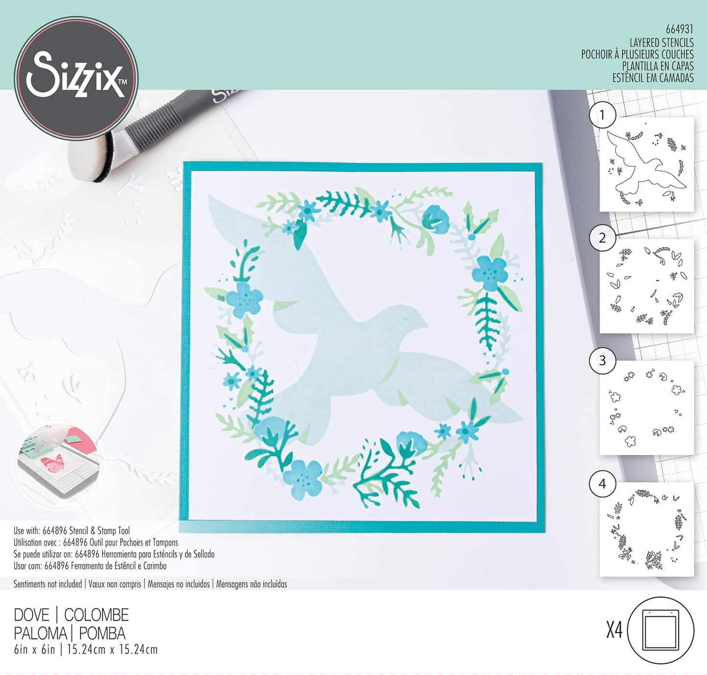 Sizzix Stencils - Layered Dove
