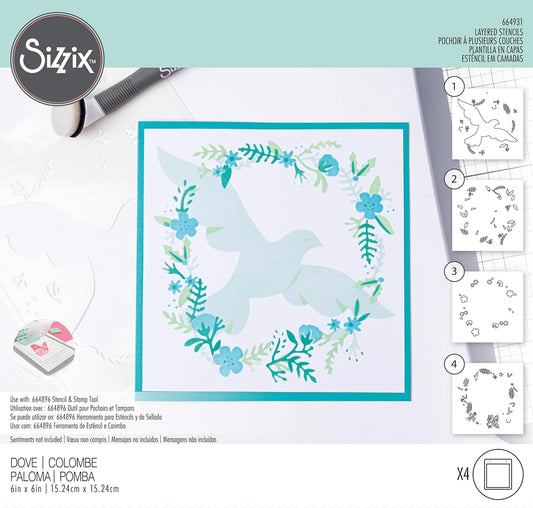 Sizzix Stencils - Layered Dove