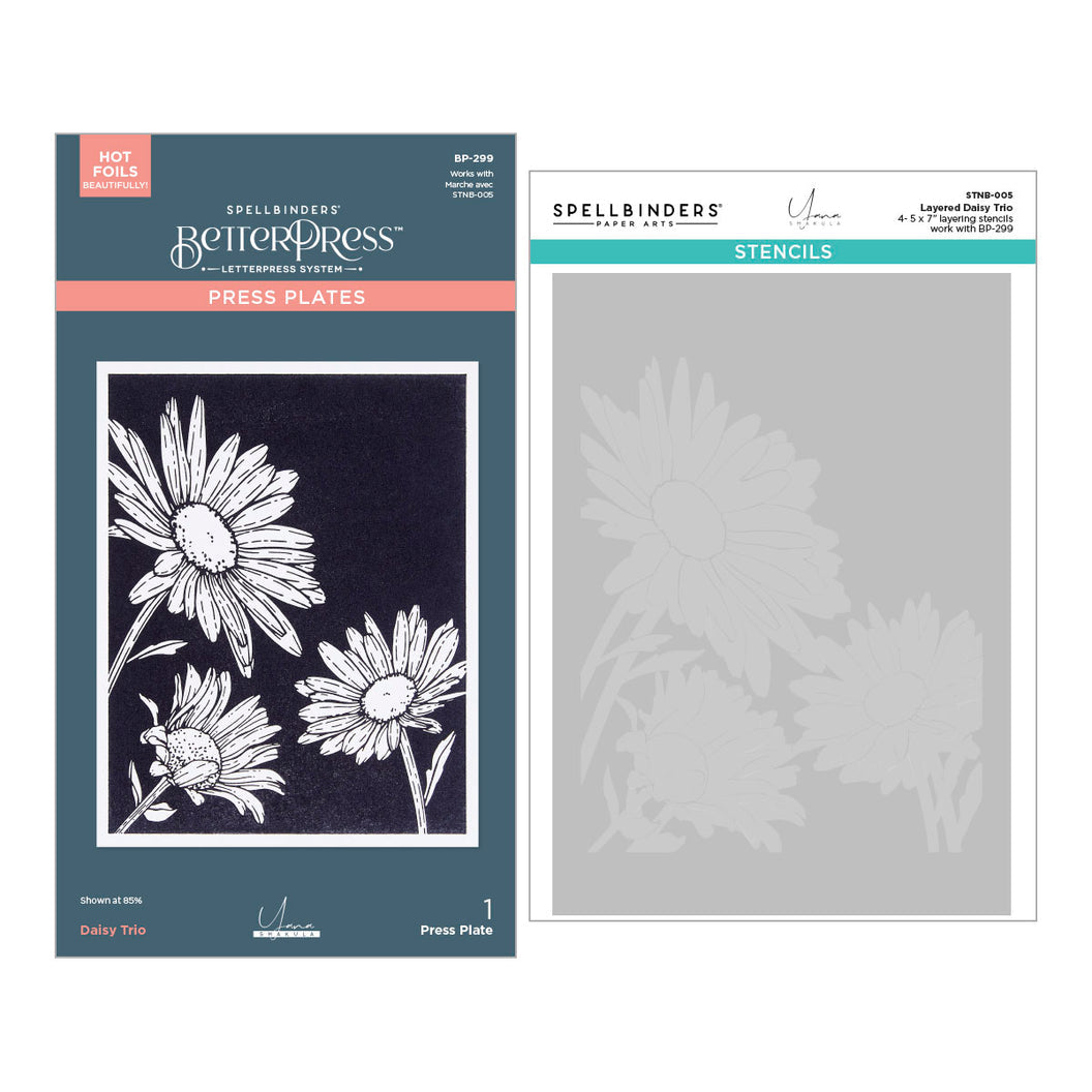 Spellbinders Press Plates & Stencils - Daisy Trio