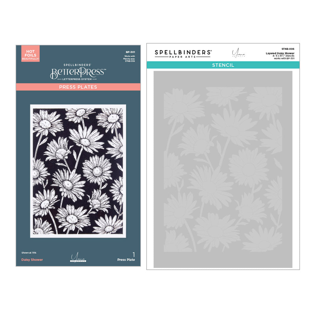 Spellbinders Press Plates & Stencils - Daisy Shower