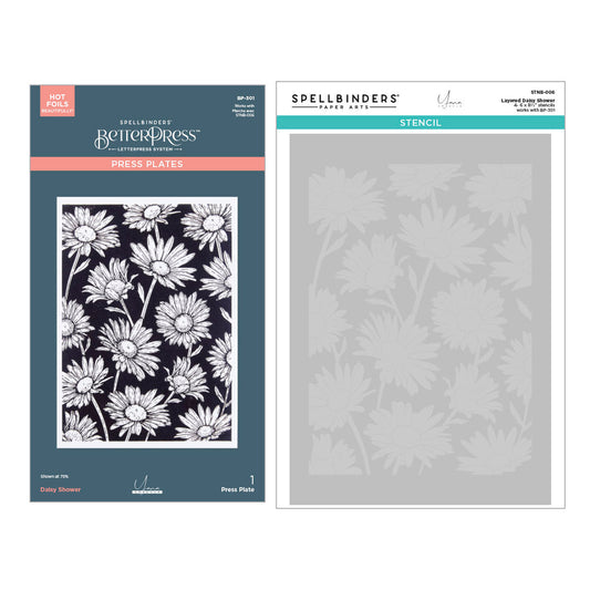 Spellbinders Press Plates & Stencils - Daisy Shower