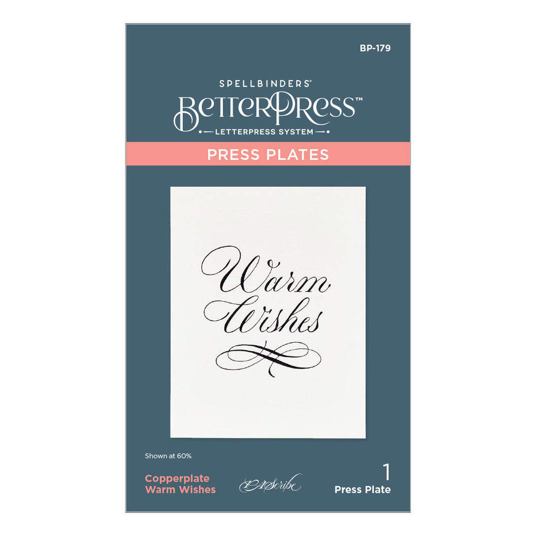 Spellbinders Press Plates - Copperplate Warm Wishes