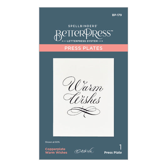 Spellbinders Press Plates - Copperplate Warm Wishes