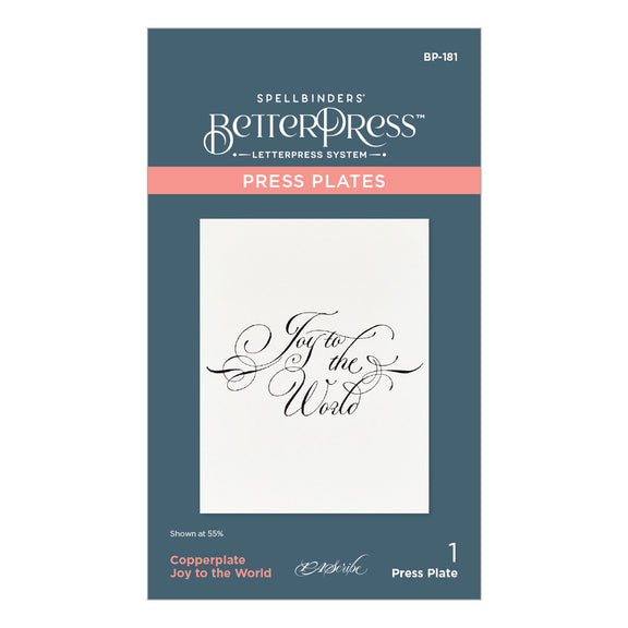 Spellbinders Press Plates - Copperplate Joy to the World