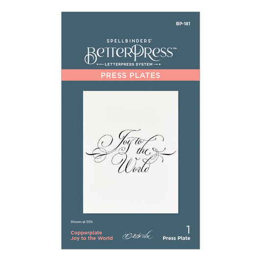 Spellbinders Press Plates - Copperplate Joy to the World