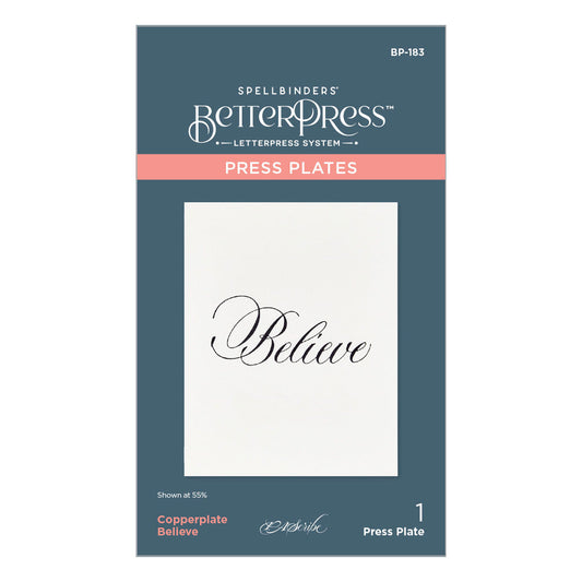 Spellbinders Press Plates - Copperplate Believe