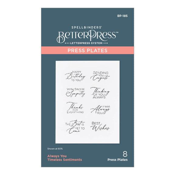 Spellbinders Press Plates - Always You Timeless Sentiments