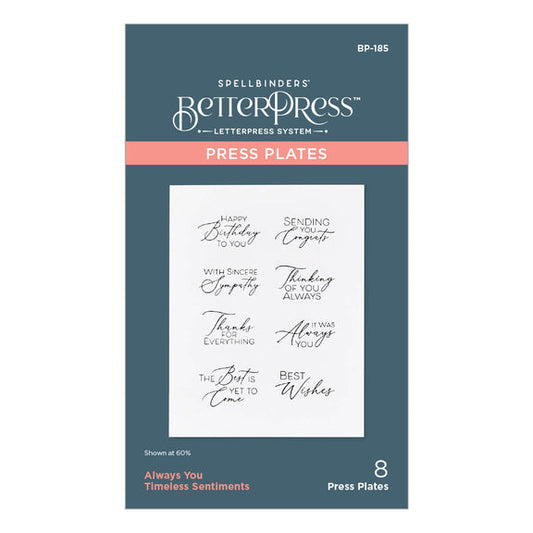 Spellbinders Press Plates - Always You Timeless Sentiments