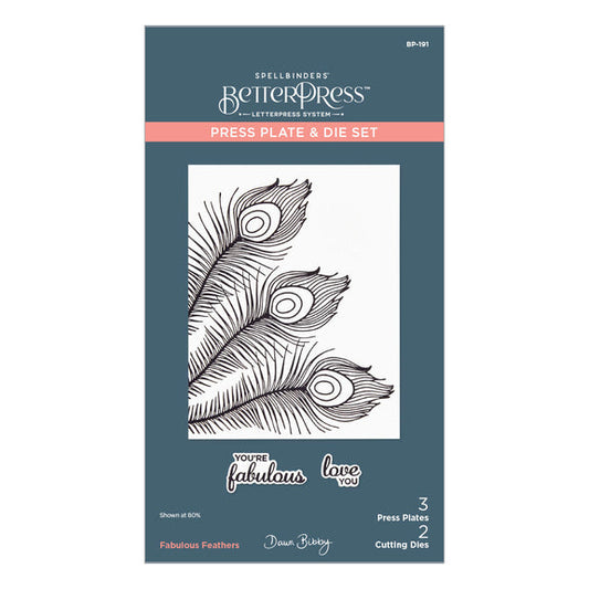 Spellbinders Press Plates & Dies - Fabulous Feathers