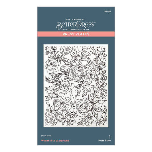 Spellbinders Press Plates - Winter Rose Background