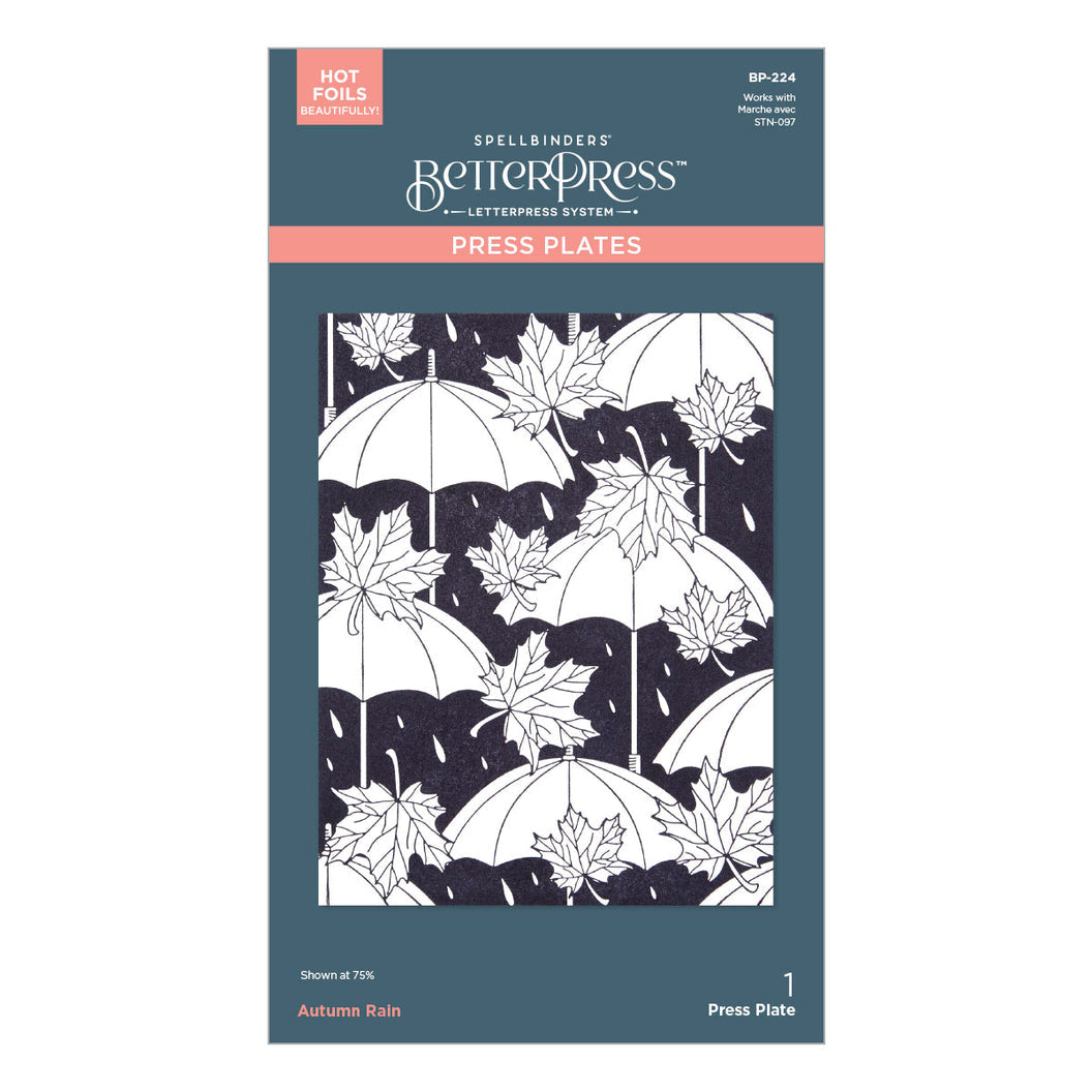 Spellbinders Press Plates - Autumn Rain