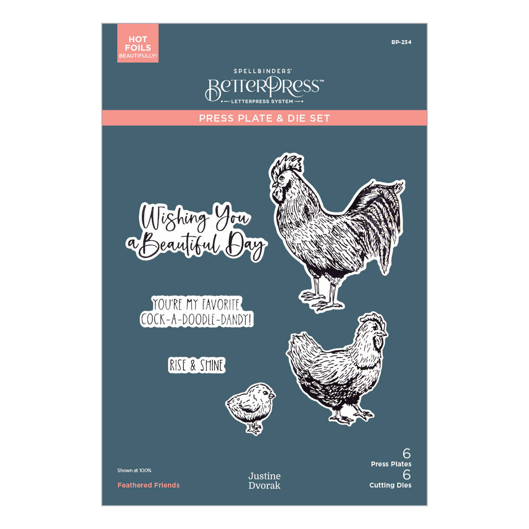 Spellbinders Press Plates & Dies - Feathered Friends
