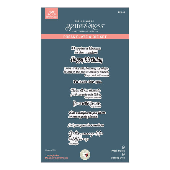 Spellbinders Press Plates & Dies - Through the Meadow Sentiments