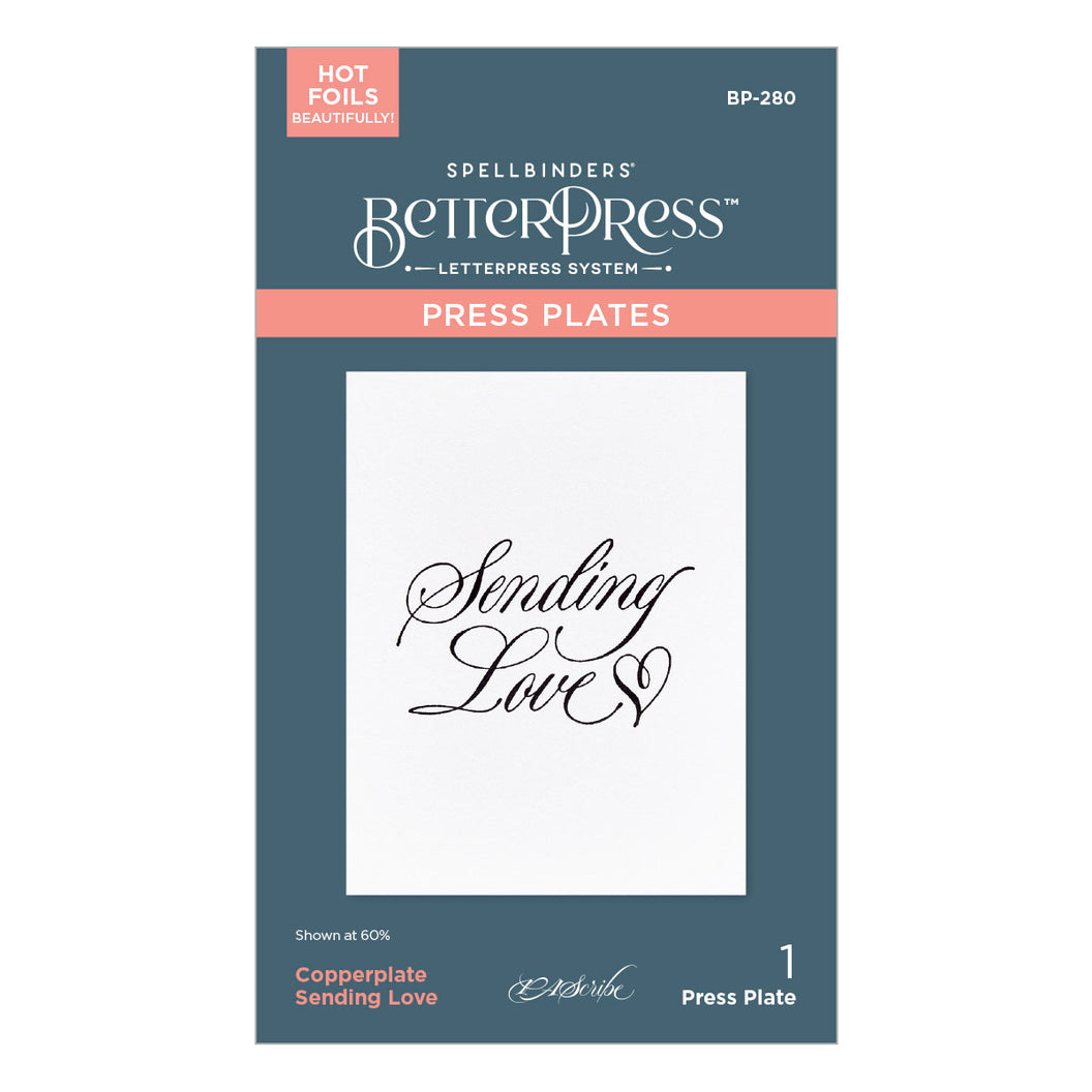 Spellbinders Press Plates - Copperplate Sending Love