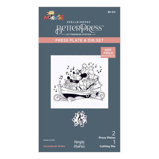 Spellbinders Press Plates & Dies - Steamboat Willie