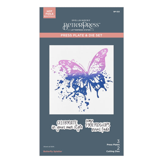 Spellbinders Press Plate & Dies - Butterfly Splatter
