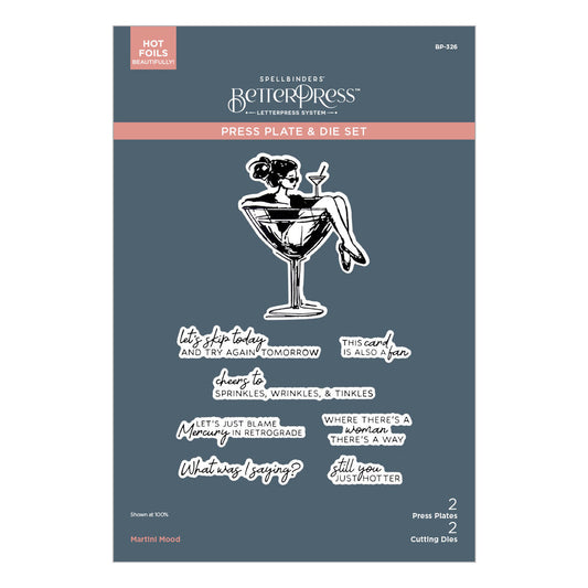 Spellbinders Press Plate & Dies - Martini Mood