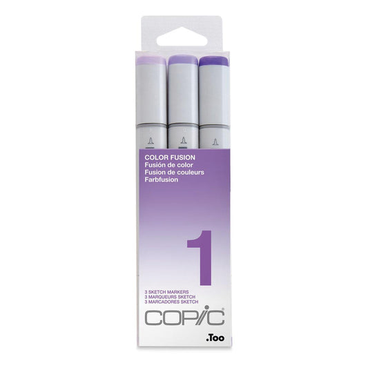 Copic Sketch Color Fusion Markers - Set 1 Purples, 3 pk