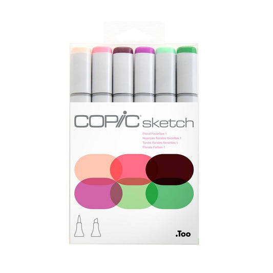 Copic Sketch Marker Set - Floral Favorites 1, 6 pk