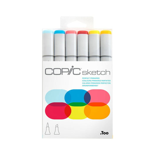 Copic Sketch Marker Set - Perfect Primaries, 6 pk