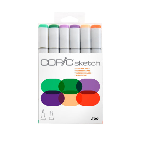 Copic Sketch Marker Set - Secondary Tones, 6 pk