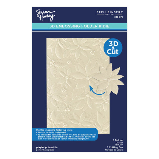 Spellbinders 3D Embossing Folder & Die - Playful Poinsettia