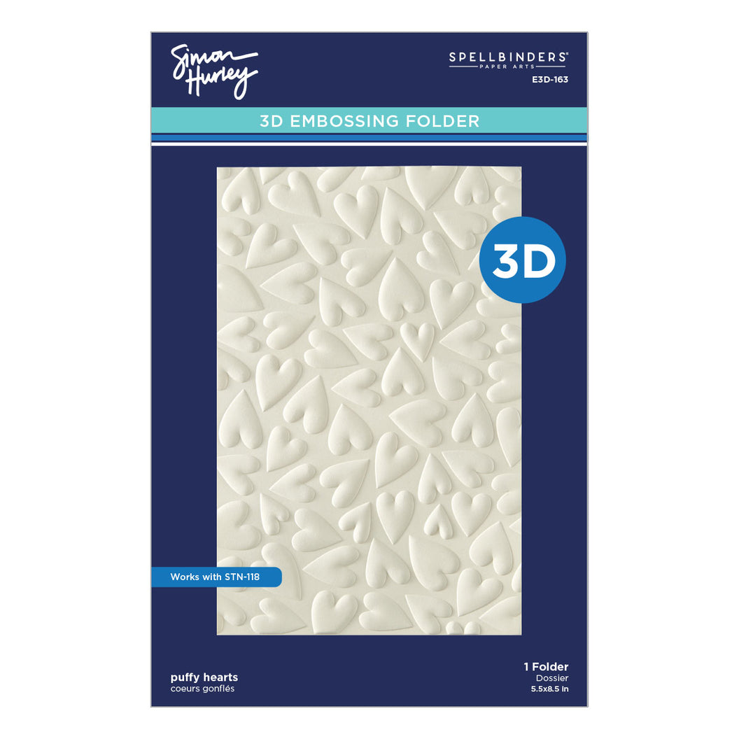 Spellbinders 3D Embossing Folder - Puffy Hearts